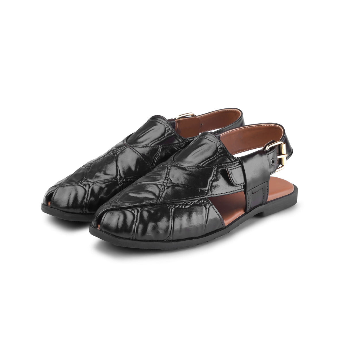 Croc Texture Classic Peshawari Chappal