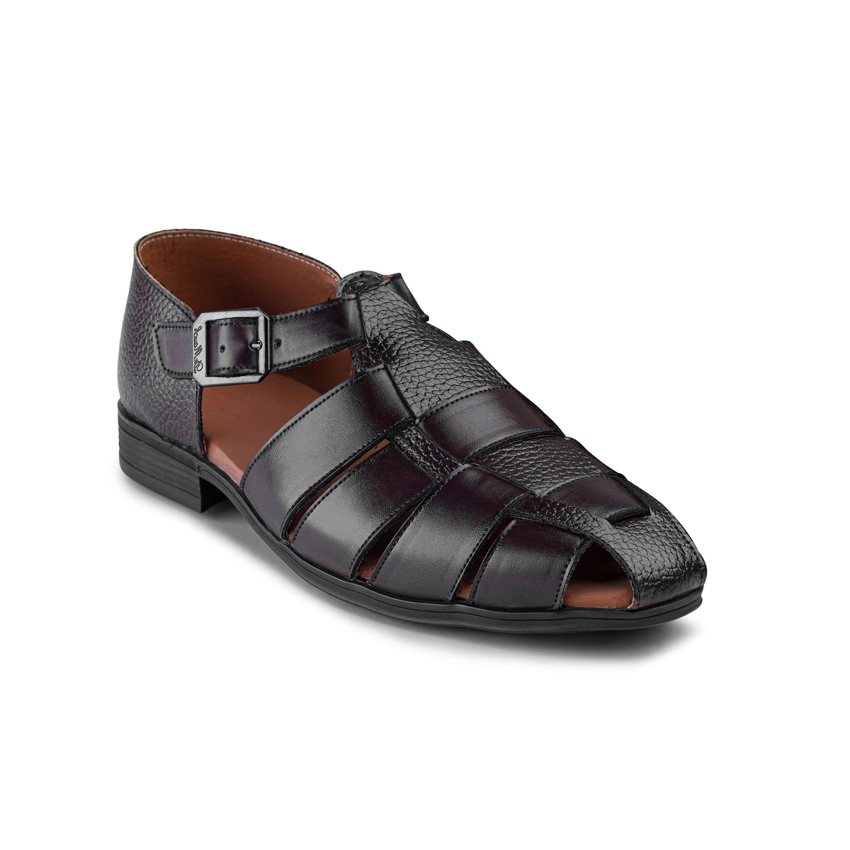 Men’s Textured Cross‑Strap Sandal