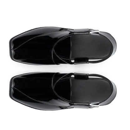 Men’s Noir Gloss‑Finish Peshawari Chappal