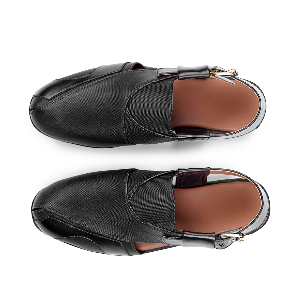 Men’s Black Textured Cross‑Strap Peshawari Chappal
