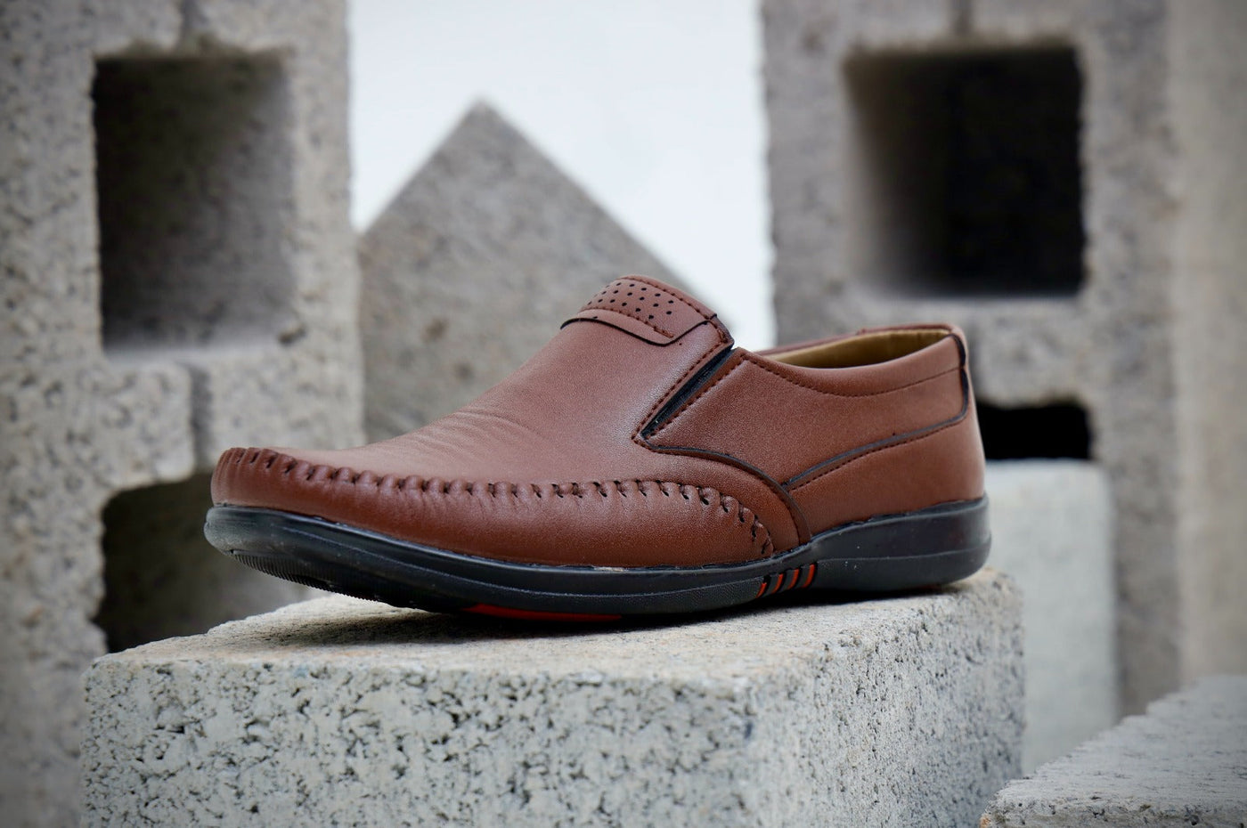 Men's joblet Leather Shoes - Brown Color. (Allow to open on delivery time)