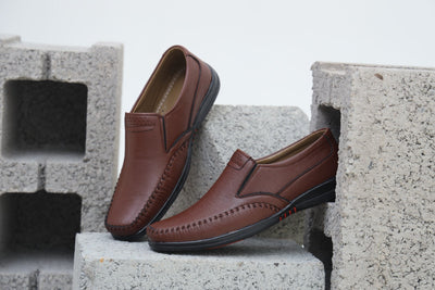 Men's joblet Leather Shoes - Brown Color. (Allow to open on delivery time)