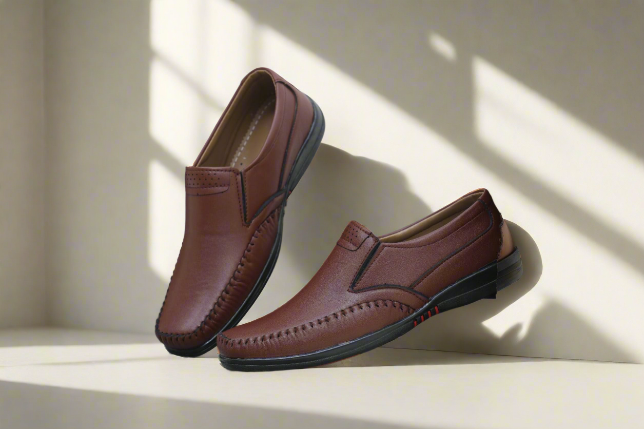 Men's joblet Leather Shoes - Brown Color. (Allow to open on delivery time)